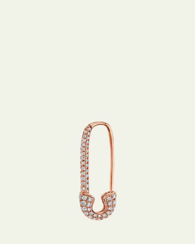 18k Rose Gold Diamond Safety Pin Earring (Single)